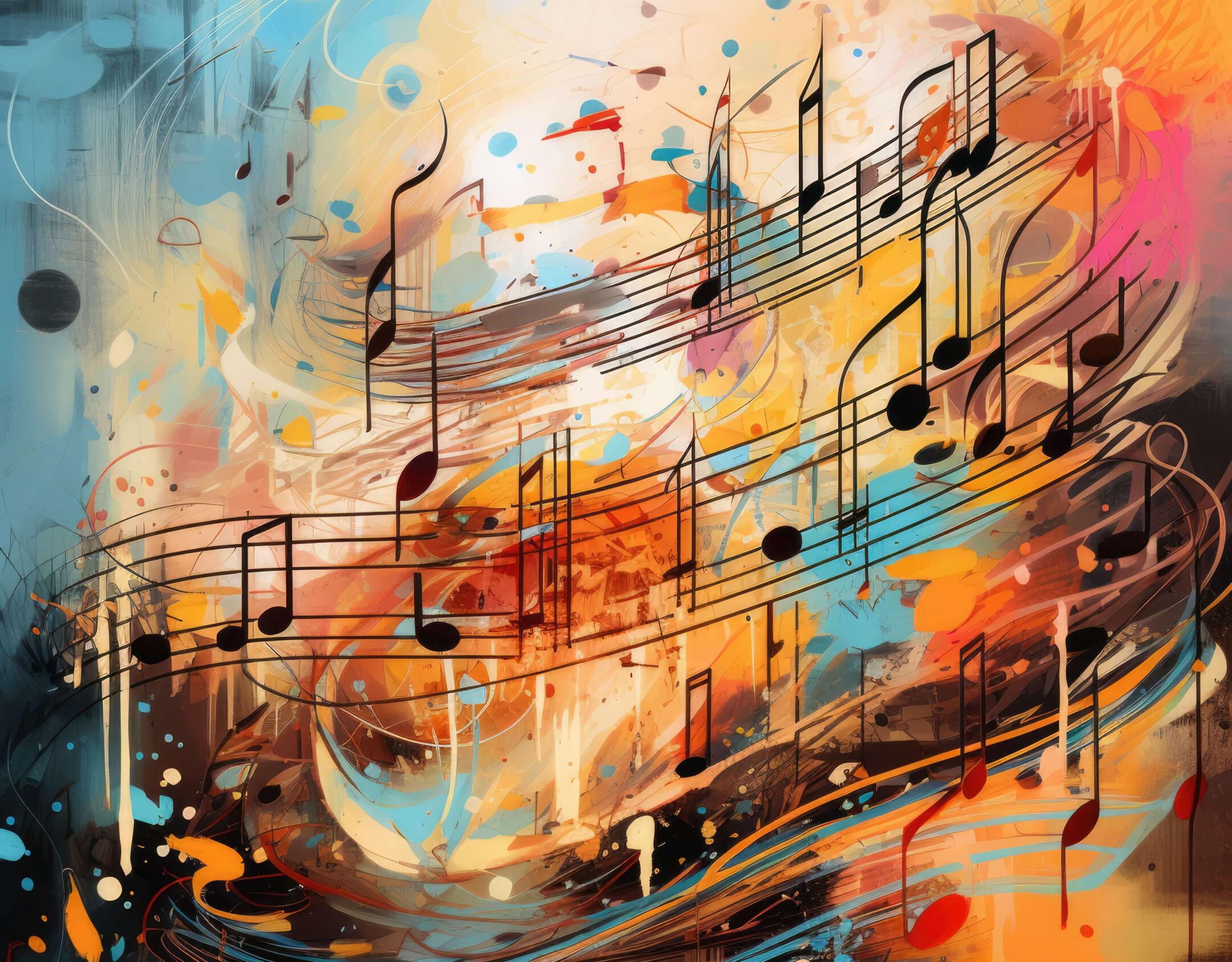 Professional background Abstract art image of violin, piano and music composition