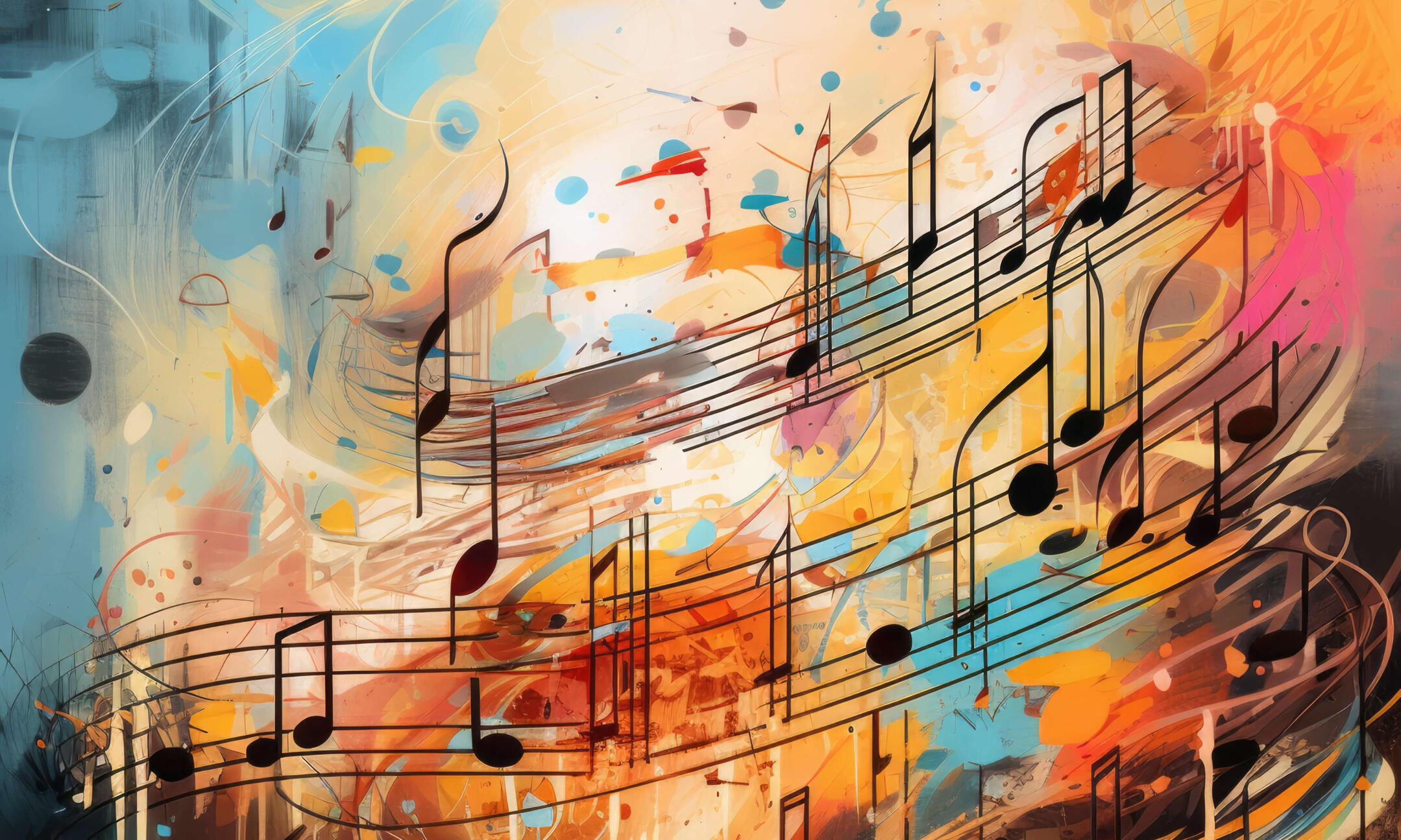 Professional background Abstract art image of violin, piano and music composition